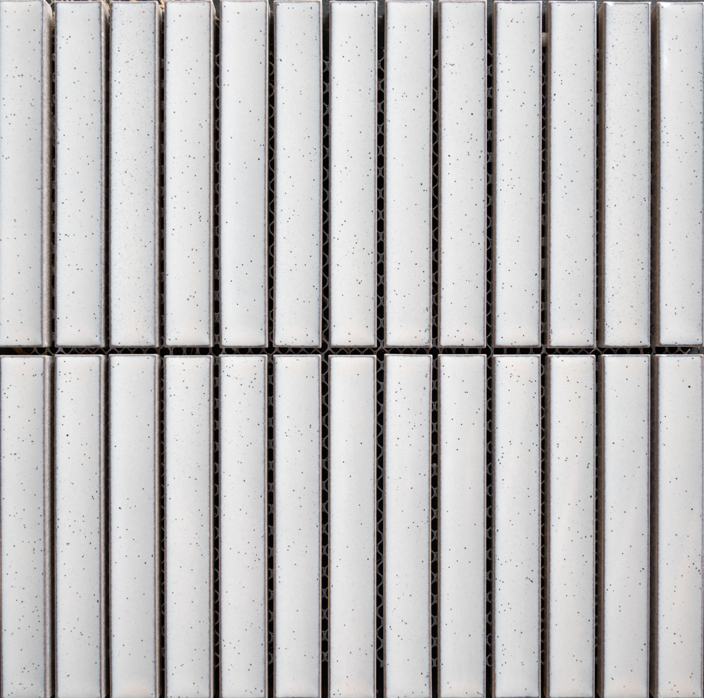 [CESZ008A] GLAZED PINSTRIPE WHITE 29,9X29,6 MOSAIKK KIT KAT